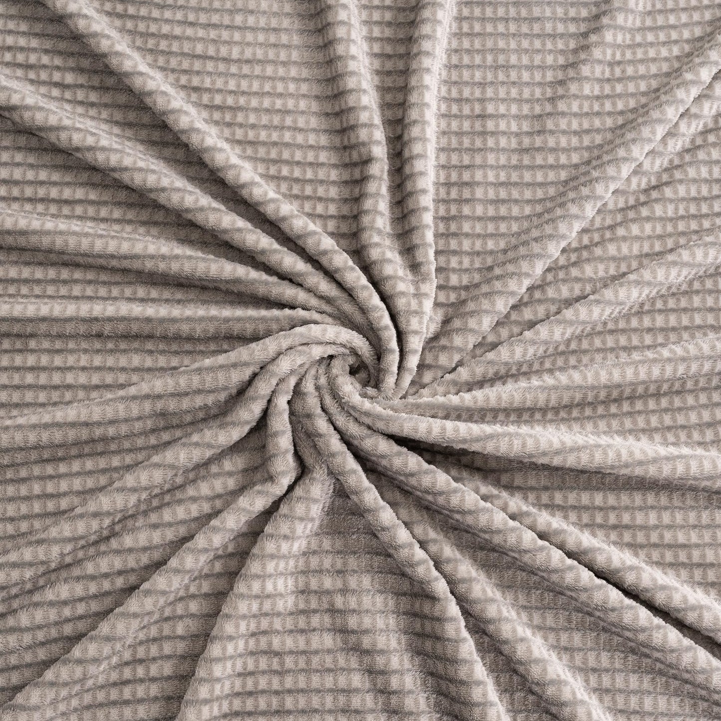 Oversized King Fleece Blanket 120x138 Inches, Seamless Soft Cozy 3D Jacquard Flannel Blanket 10'x11.5' Extra Large for Bed, Sofa, Couch, Travel & Camping, California King Throw, Light Grey - Waffle