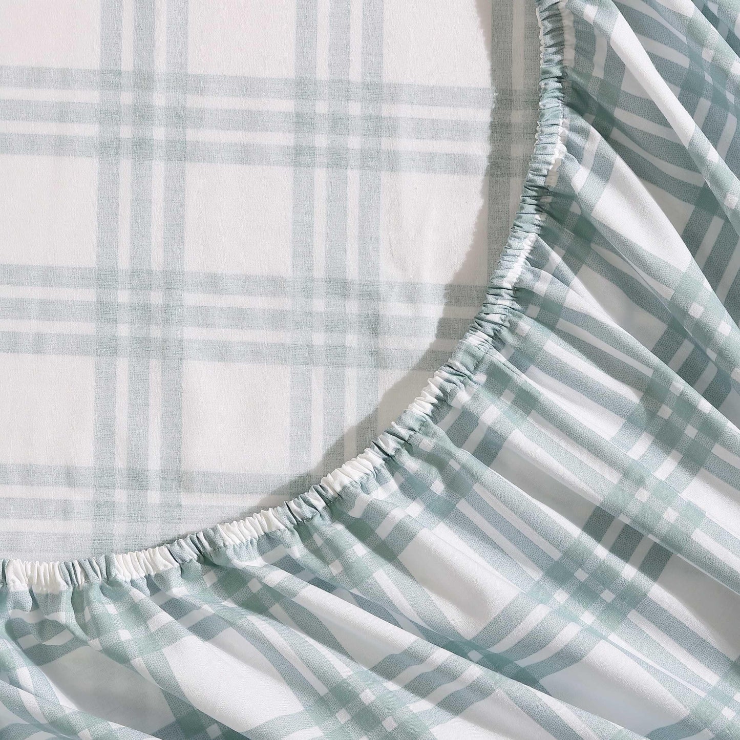 Eddie Bauer - Twin Sheets, Cotton Percale Bedding Set, Crisp & Cool Home Decor (Light Green Plaid, Twin)