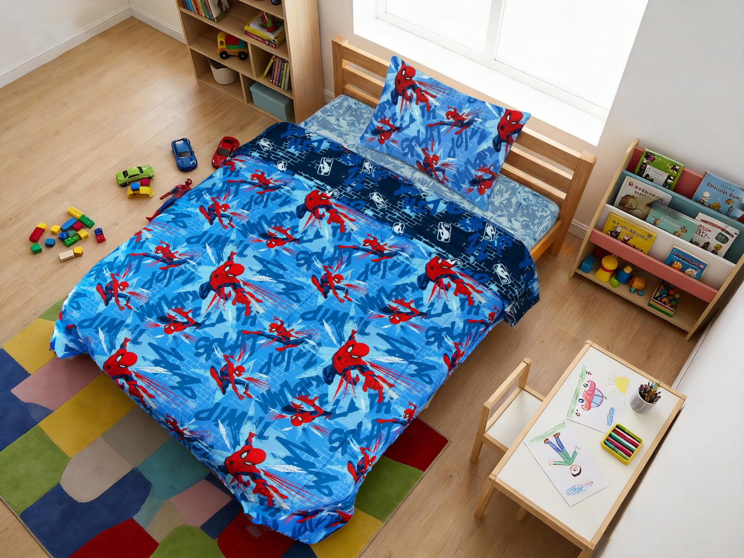 Northwest Disney Marvel Spiderman Twin Comforter Set, Reversible Design Ultra Soft Fade Resistant Microfiber Kids Bedding Set, Officially Licensed