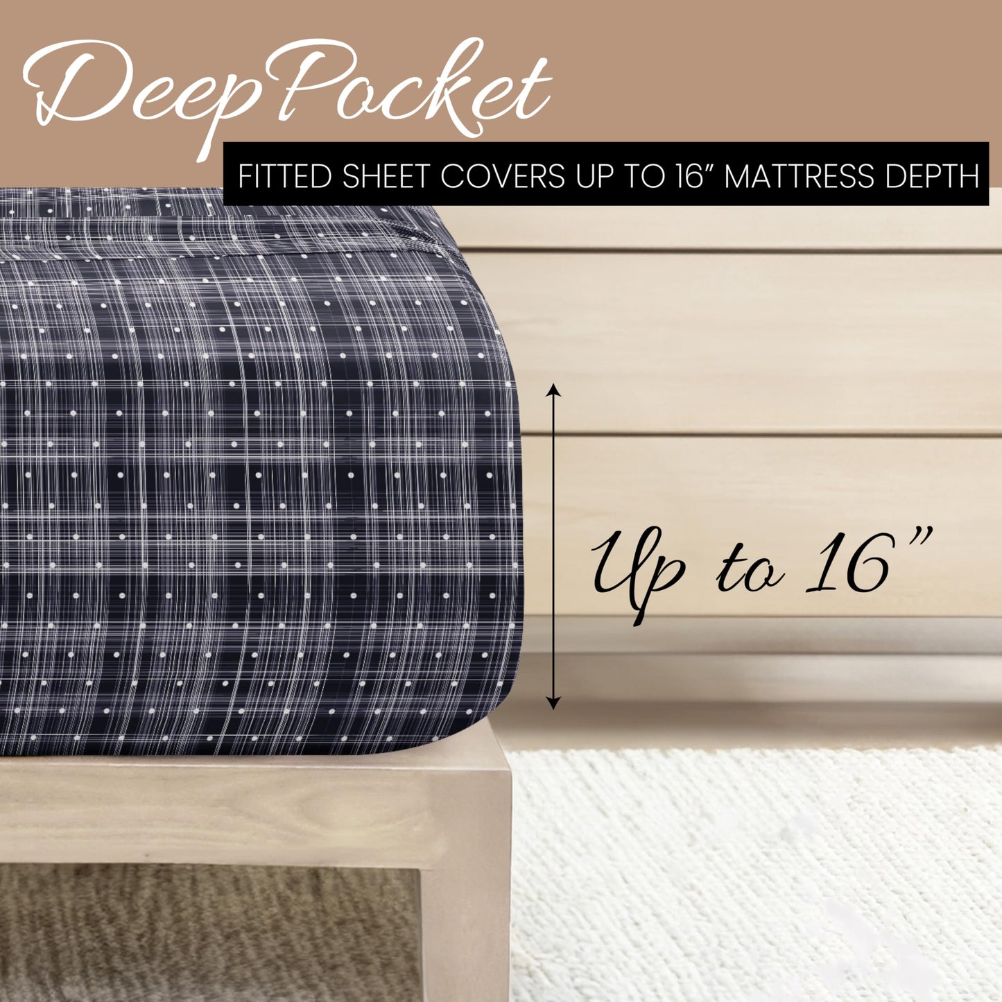 Linen Market 4 Piece Full Bedding Sheet Set (Navy Polka) - Sleep Better Than Ever with These Ultra-Soft & Cooling Bed Sheets for Your Full Size Bed - Deep Pocket Fits 16" Mattress