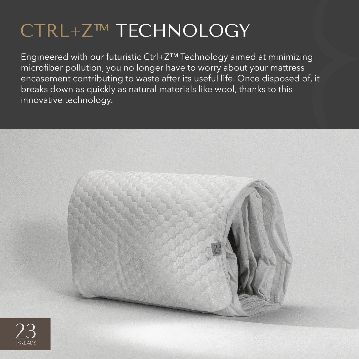 23 Threads X162 Series Soft Plush Waterproof Noiseless Mattress-Encasement, Zippered Protector Cover, Washable, with Ctrl+Z Technology, Mattress Not Included, 15 Inch Deep, Queen