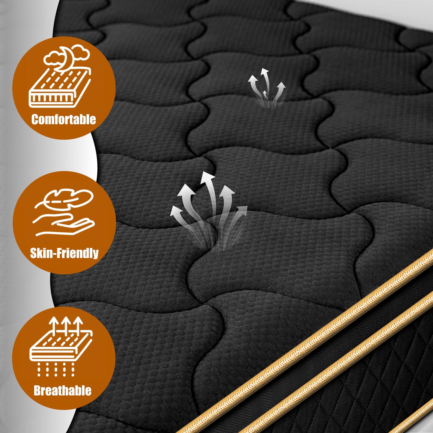 KilomSumat Twin Mattress 10 Inch Twin Size Mattresses in a Box Memory Foam Hybrid Twin Mattress Soft with Individual Pocket Spring for Motion Isolation, Edge Support, Medium Firm