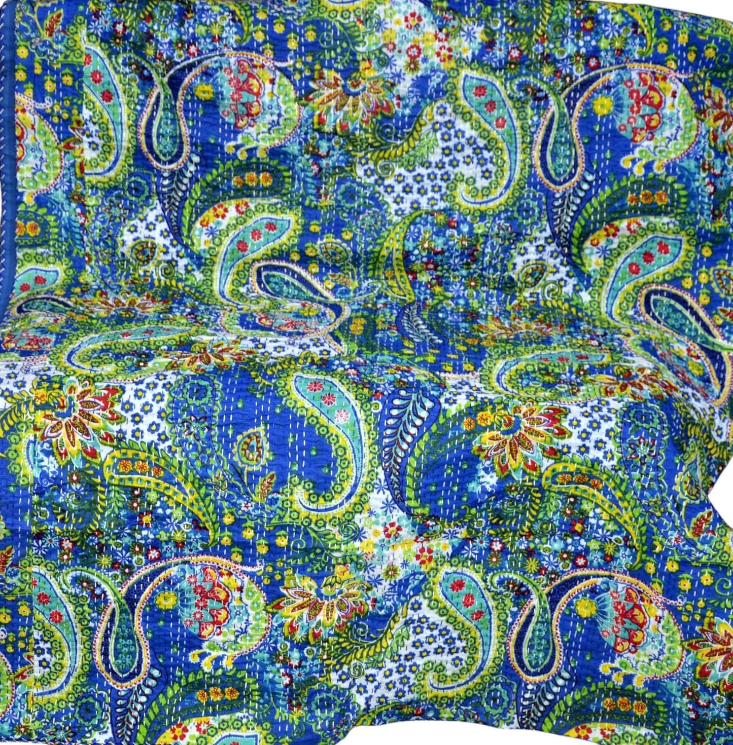Arprani Indian Vintage Kantha Quilt Set Handmade Cotton Throw Blanket Bedspread gudari Paisley Bohemian bedspreads Boho Queen Size Quilt
