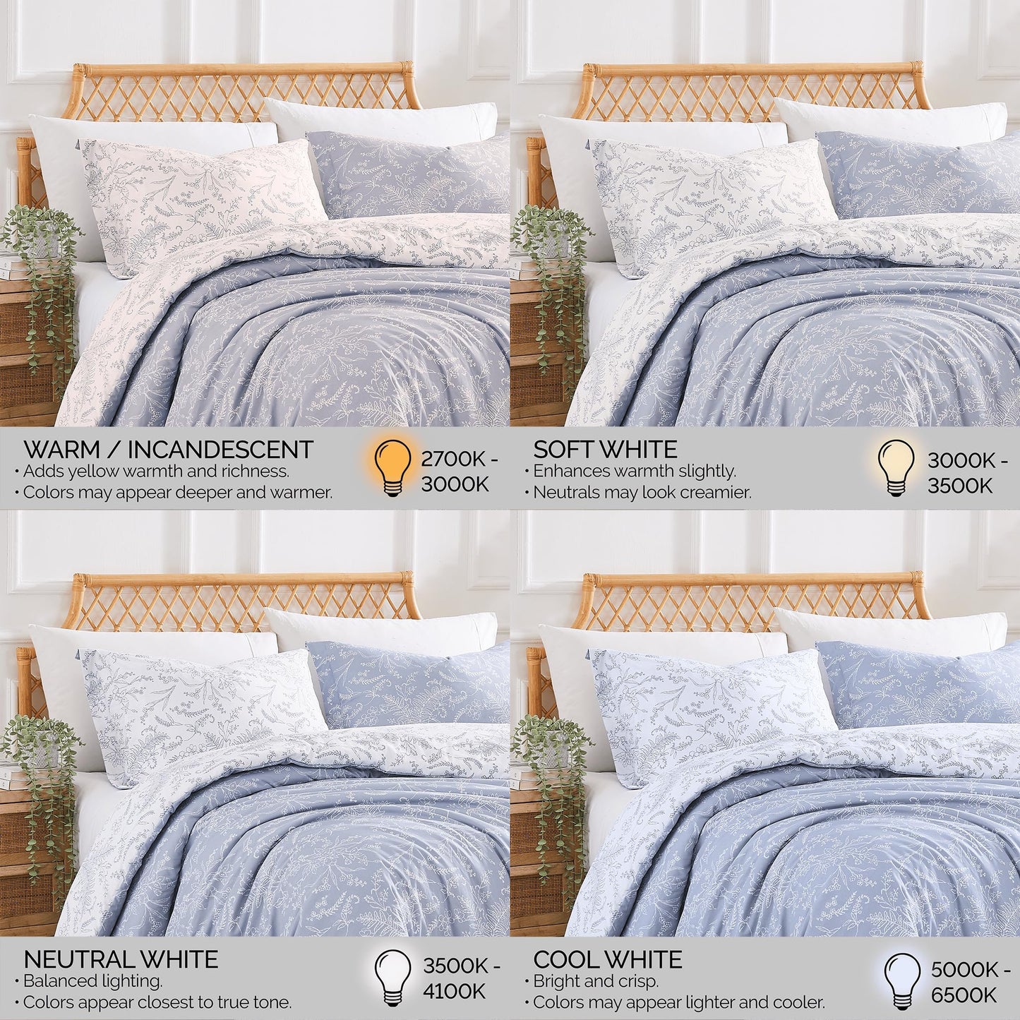 SouthShore FINE LINENS Winter Brush Collection - Premium Quality, Soft, Wrinkle, Fade, & Stain Resistant, Easy Care, Oversized Duvet Cover Set, King / California King, Dusty Blue