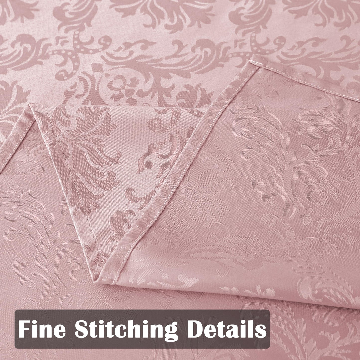 SASTYBALE Pink Jacquard Damask Rectangular Tablecloth 60 x 84 Inch