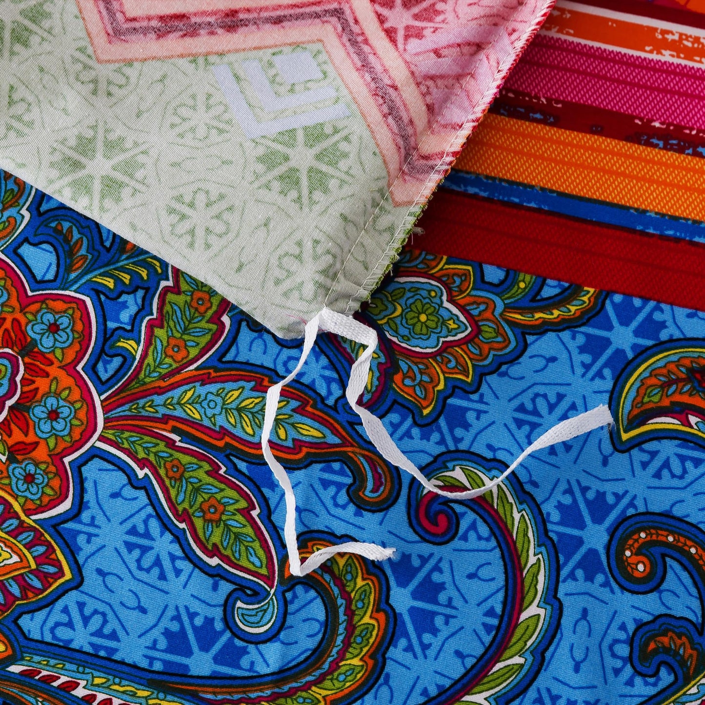 FADFAY Ethnic Boho Duvet Cover Set King/California King 100% Brushed Cotton Soft Bohemian Bedding Paisley Exotic Colorful Printed Bedding Reversible Zipper Bed Comforter Cover + 2 Pillowshams, 3Pcs