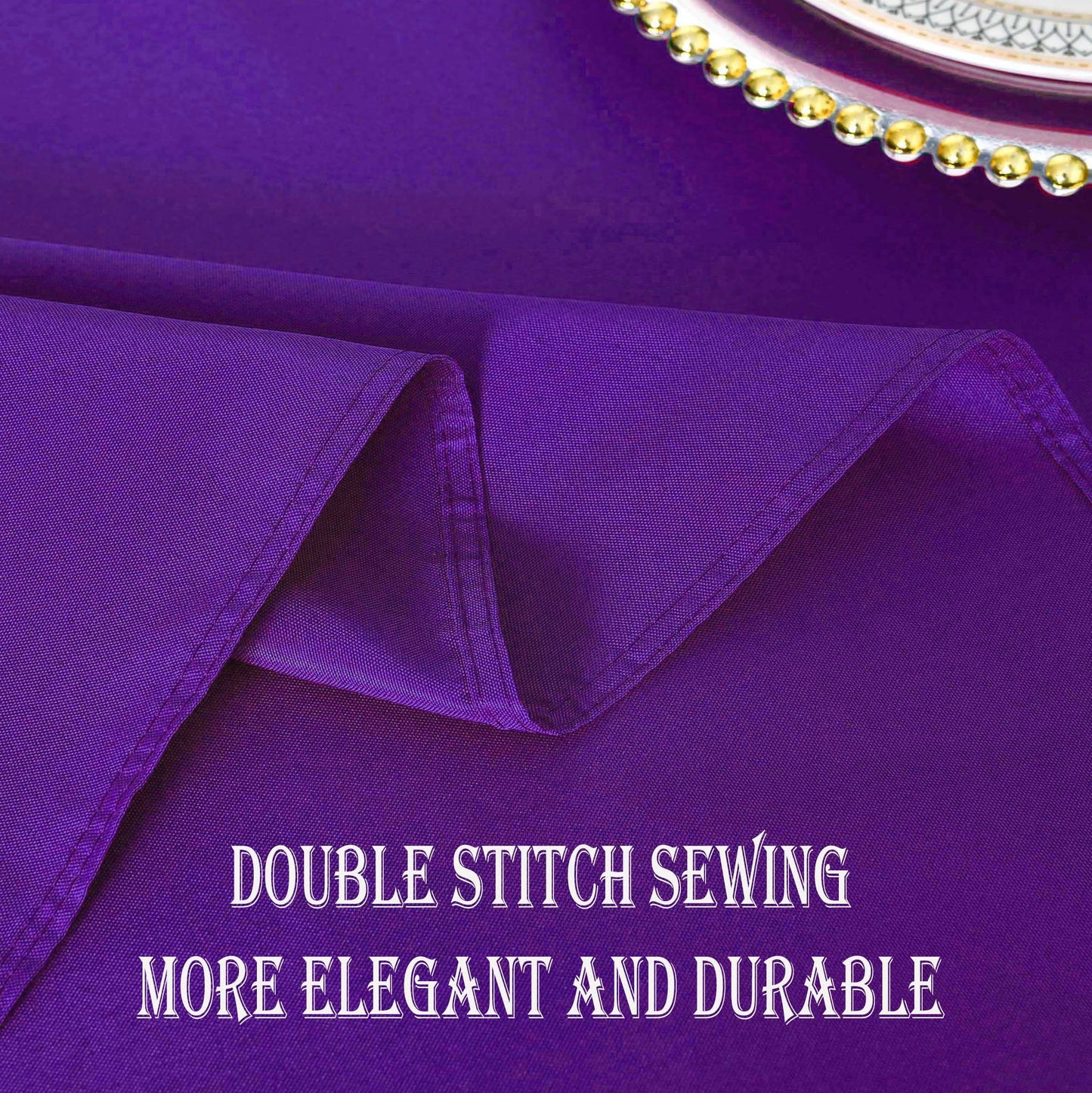 KAIPHO 2 Pack Purple Rectangle Tablecloth Waterproof Stain Resistant Wrinkle Free Table Cloth 210GSM Polyester Wipeable Table Cover for Party, Banquet - Rectangular/Oblong, 60 x 102 inch (2 Pcs)