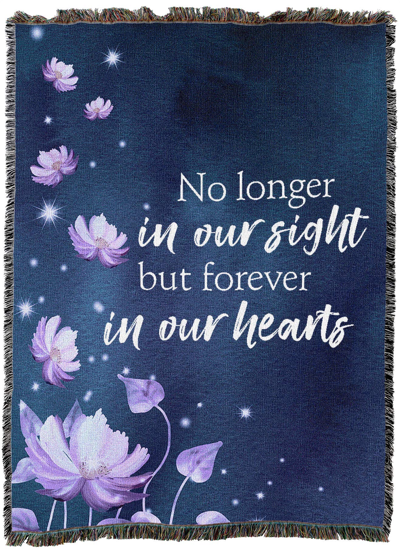 Pure Country Weavers No Longer in Our Sight But Forever in Our Hearts Blanket Flowers - Sympathy Bereavement Gift Tapestry Throw Woven from Cotton - Made in the USA (72x54)