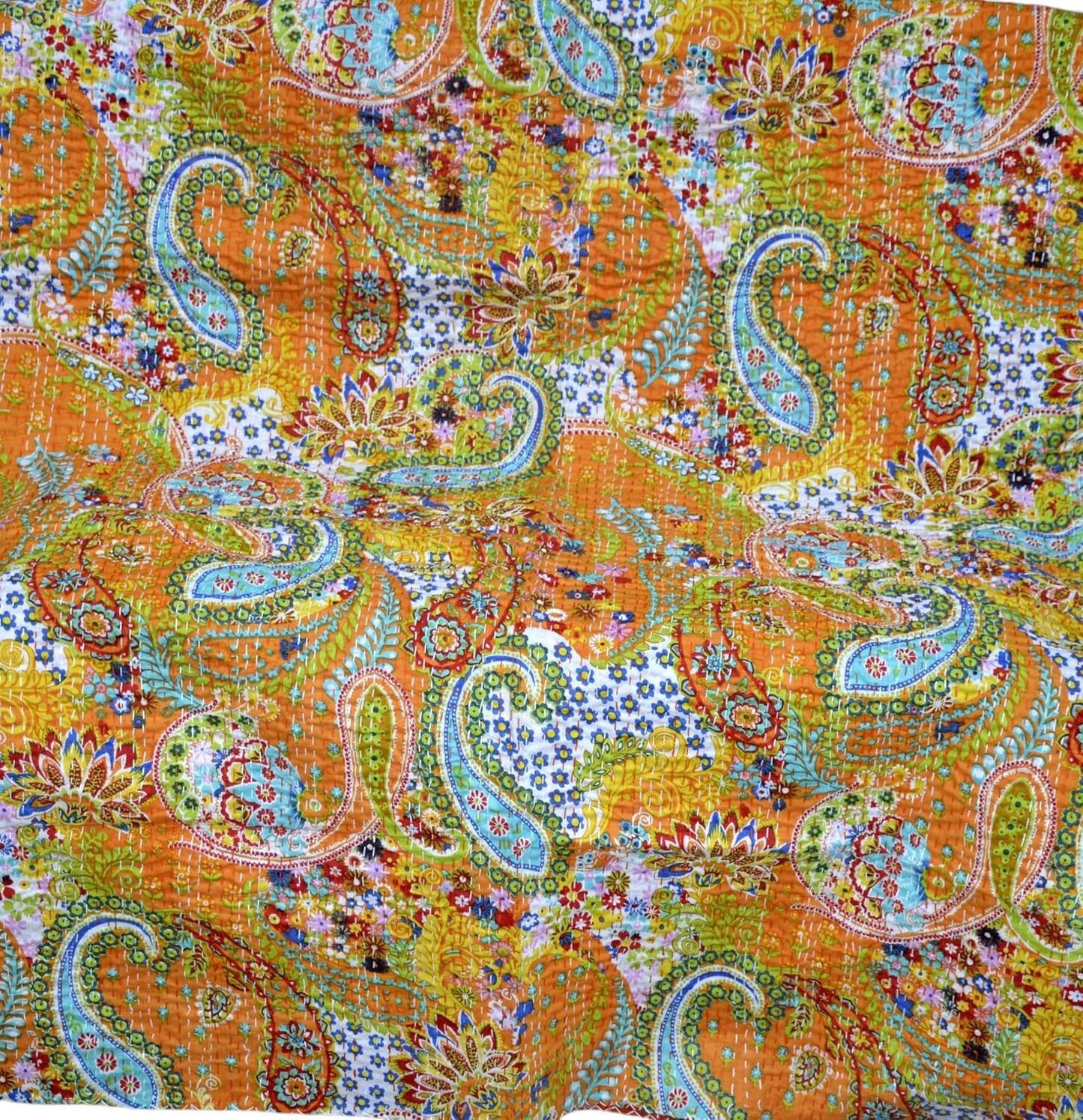 Arprani Indian Vintage Kantha Quilt Set Handmade Cotton Throw Blanket Bedspread gudari Paisley Bohemian bedspreads Boho Queen Size Quilt