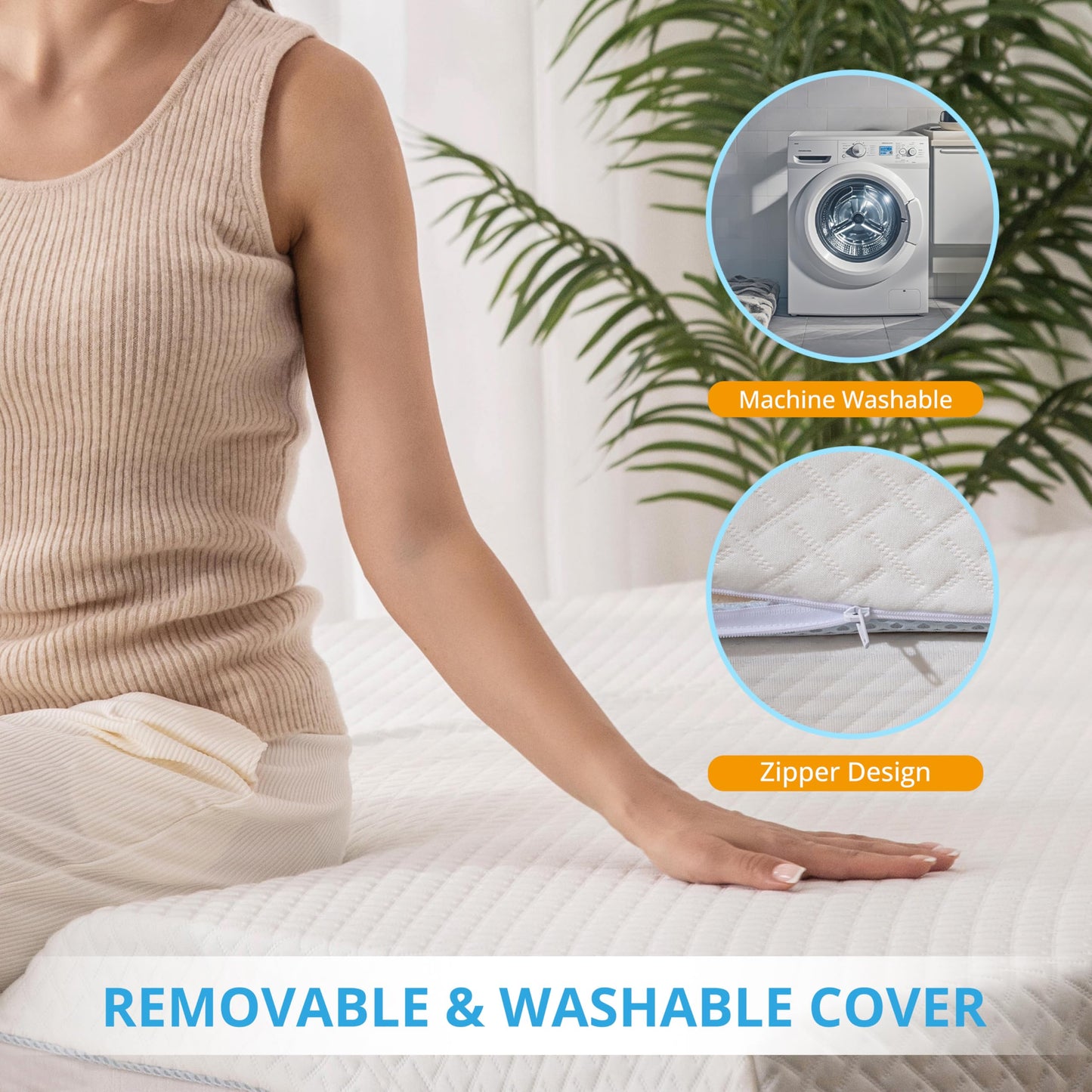 EGO Gel Memory Foam Mattress Topper, 3 Inch Twin with Removable Breathable Soft Cover, Cooling Bed Topper for Comfort Body Support & Pressure Relief, CertiPUR-US Certified