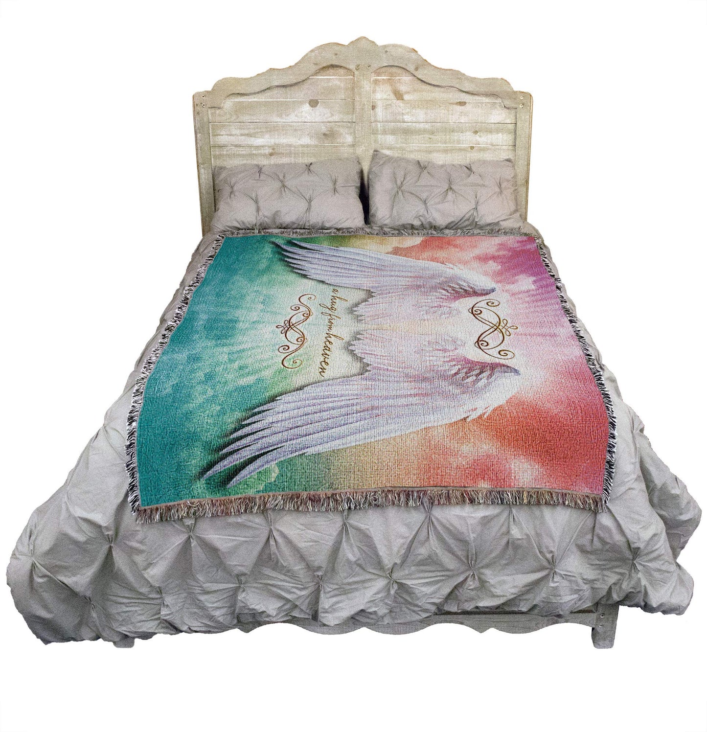 Pure Country Weavers A Hugs from Heaven Blanket by Brigid Ashwood - Sympathy Bereavement Gift Tapestry Throw Woven from Cotton - Made in the USA (72x54)