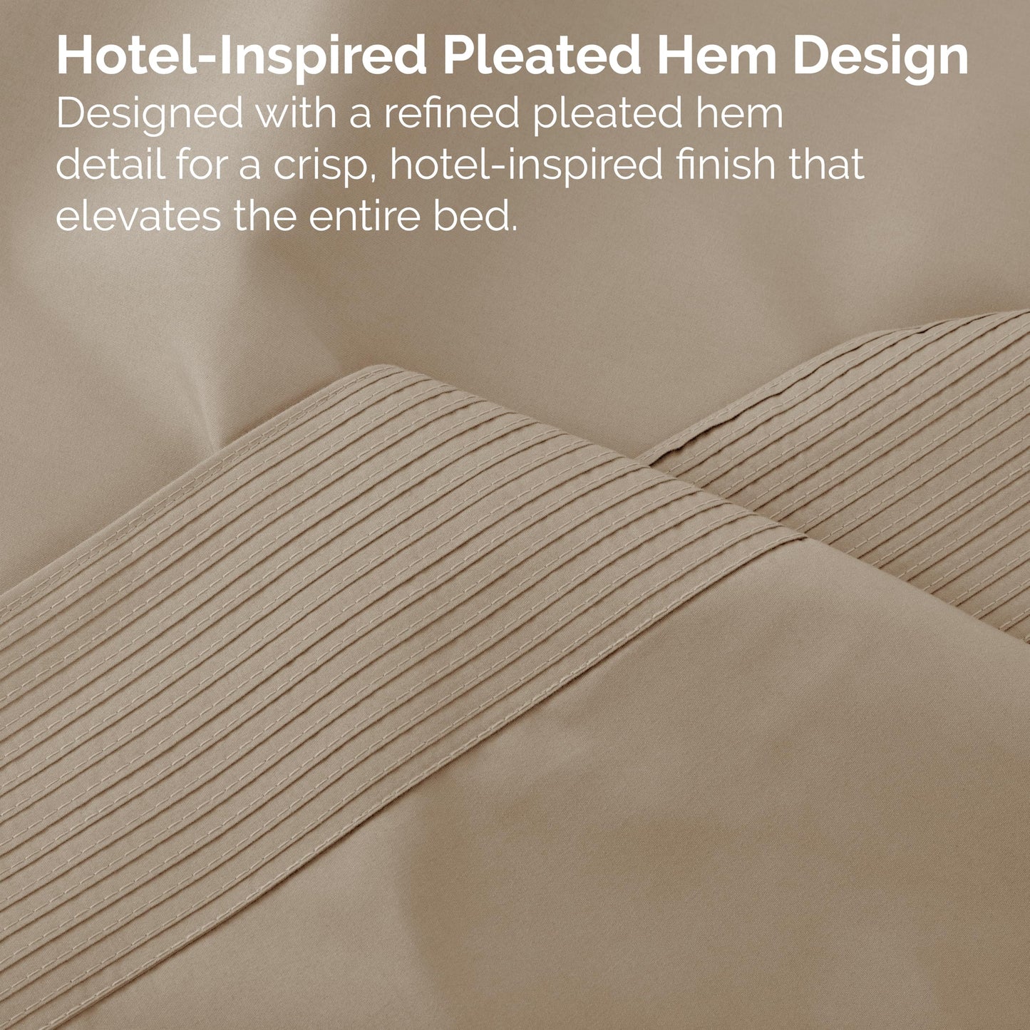 Southshore Fine Living, Inc. Queen Sheet Set, Deep Pocket Bed Sheets, Queen Size Set with 21" Deep Pocket Fitted Sheet, Pleated Flat Sheet and Queen Pillow Cases Set of 2, Taupe Sheets Queen Size