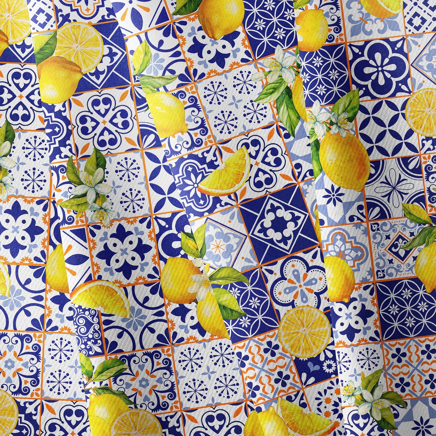 Yighty Square Lemon Tablecloth 70x70 Inch,French Lemon Blossom Spring Summer Tablecloth, Waterproof Wrinkle-Resistant Washable Rectangular Tablecloth for Picnics, Party, Camping and BBQ