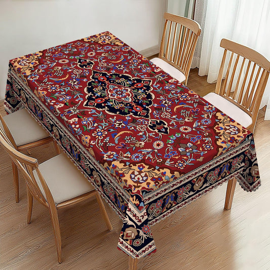 ZYPHORIEL Persian Pattern Rectangle Tablecloths Boho Vintage Ethnic Table Cloths Dacorative Kitchen Dining Tablecloth for Rectangular Tables,Washable Table Cover for Party 54 x 72 Inch