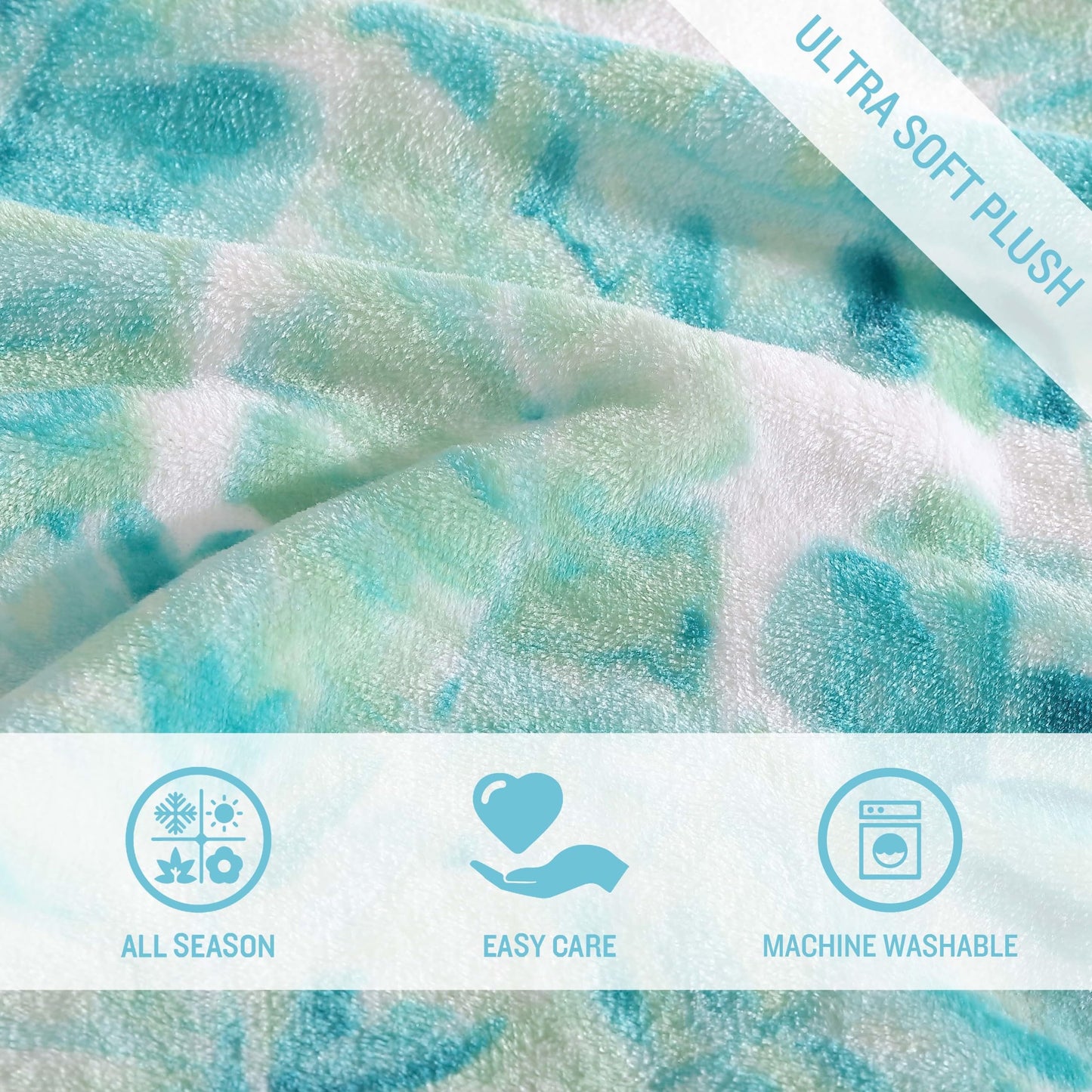 Tommy Bahama - Throw Blanket, Plush Fleece Bedding, Tropical Bedding Set for Bed or Couch (Weekend Green, 50" x 70")