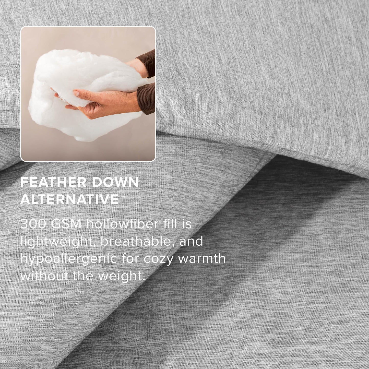 Bare Home Bed-in-A-Bag 7 Piece Comforter & Sheet Set - King - Goose Down Alternative - Ultra-Soft 1800 Premium Bedding Set - Cationic (King, Heathered Pewter)