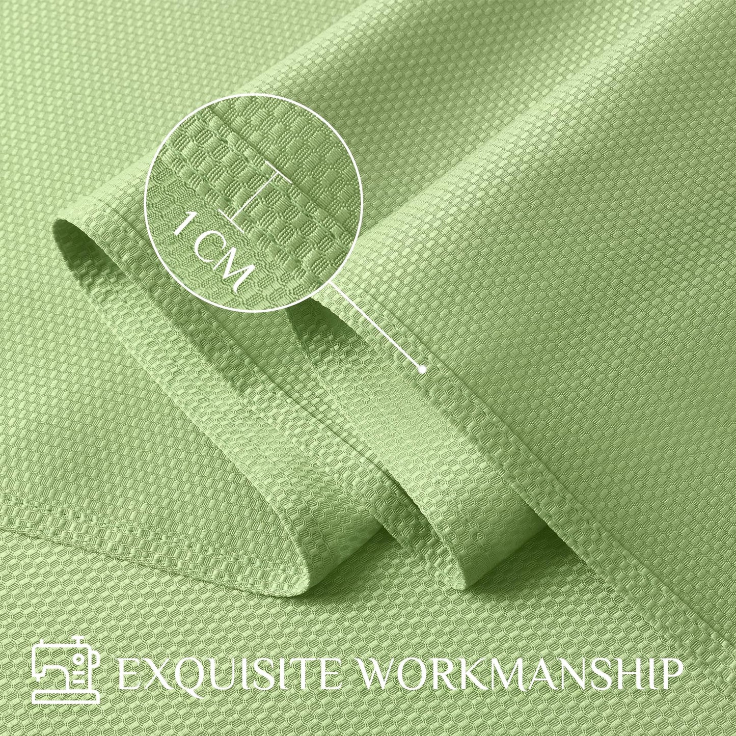 Softalker Sage Green Tablecloth Rectangle, Jacquard Weaved Texture Pattern Spring Tablecloth, Waterproof Wrinkle Free Washable Table Cloth for Outdoor Party Dinner - 52 x 70 Inch