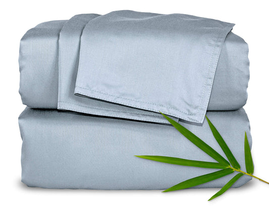 Pure Bamboo Short Queen Sheets for RV Camper (60"x75") - Genuine 100% Organic Viscose Derived from Bamboo Bed Sheet Set, Soft & Cooling, 2 Year Quality Promise (Short Queen, Sterling Blue)