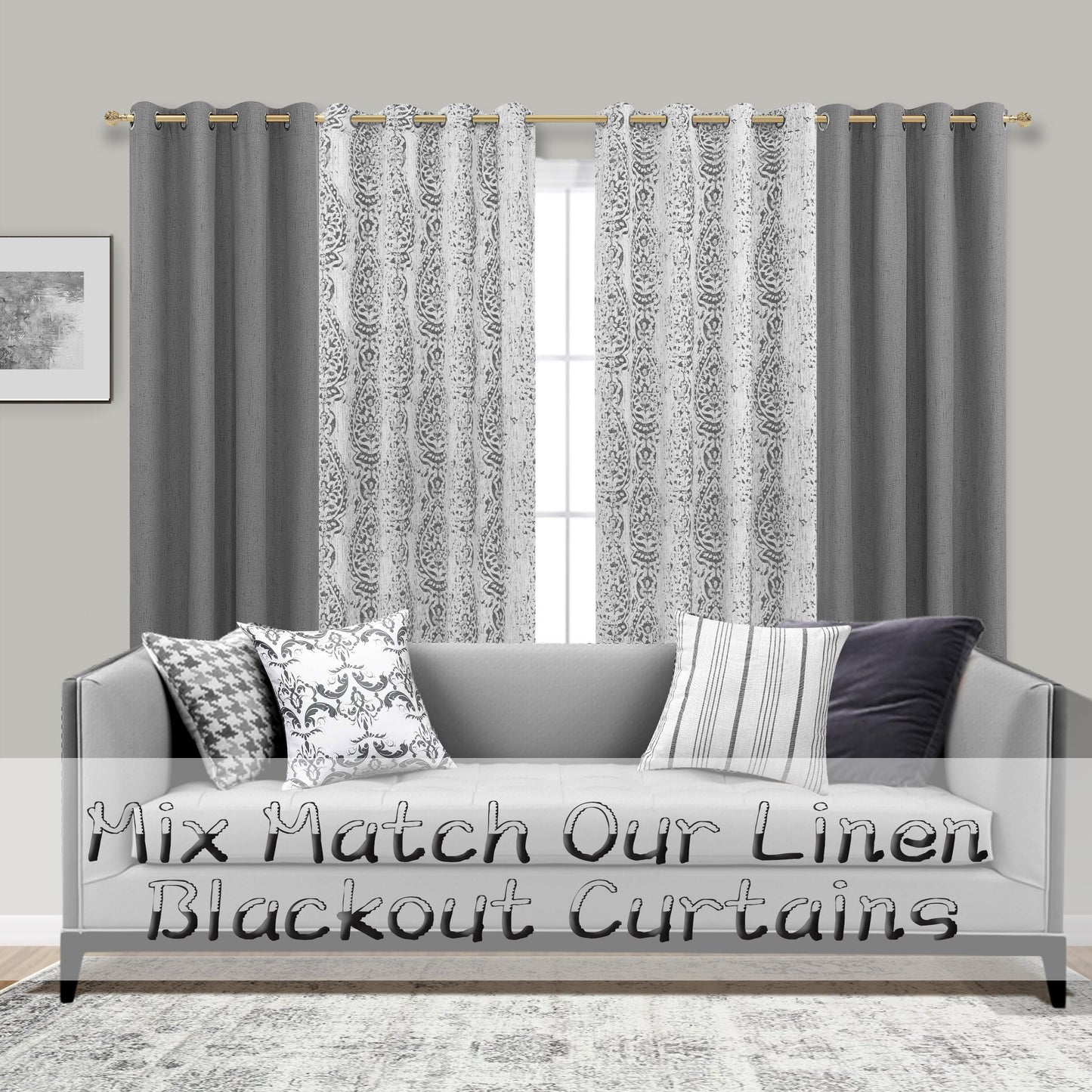 Grey and White Geometric Moroccan Patterned Curtains 84 Inches Long for Living Room 50% Blackout Room Darkening Damask Modern Stylish Curtains for Bedroom 84 Inch Length 2 Panels Set Light Gray