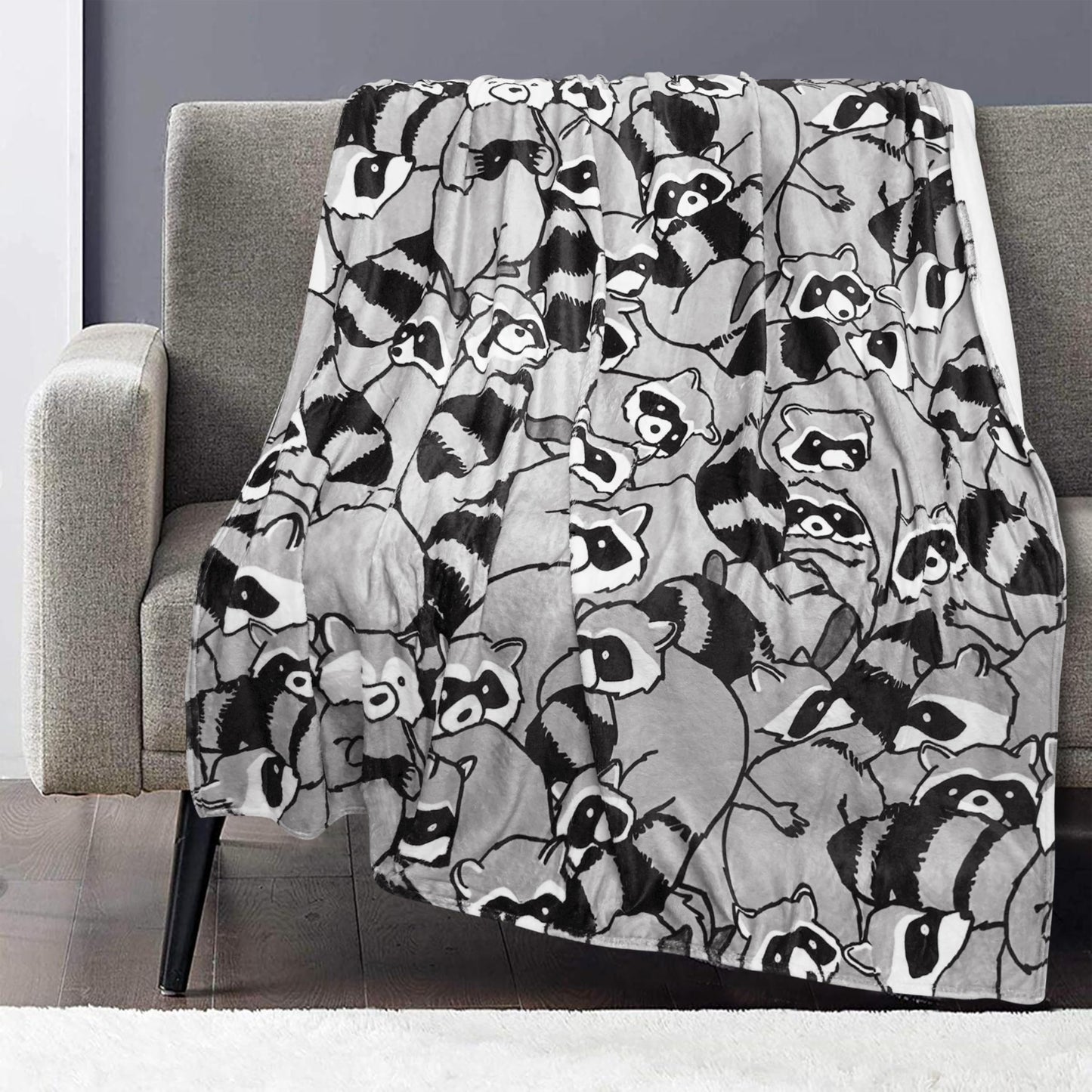 Raccoon Blanket Soft Cozy Lightweight Throw Blanket for Couch Sofa Bed Living Room Home Decor for Boys Girls Kids Adults Gift 50x60 inch