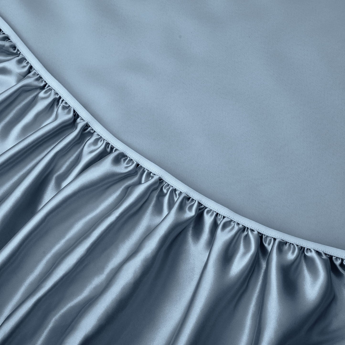 Horbaunal 4 Piece Satin Sheet Set Twin Size Luxury Silky & Soft Dusty Blue Satin Twin Bed Sheet Set with 16" Deep Pocket, 1 Fitted Sheet, 1 Flat Sheet, 2 Pillowcases
