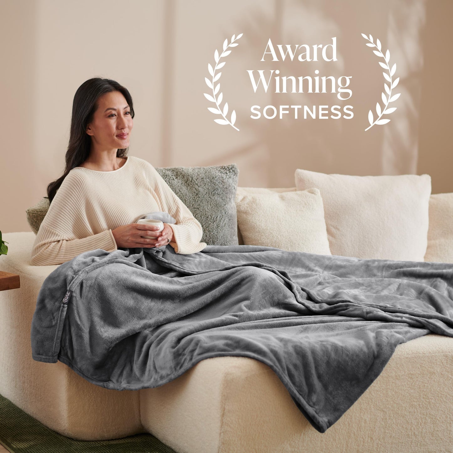 Bare Home Fleece Blanket - Full/Queen - Ultra-Soft Lightweight for Bed, Sofa, and Couch - Luxury Microplush - Cozy Warm Blanket (Full/Queen, Grey)