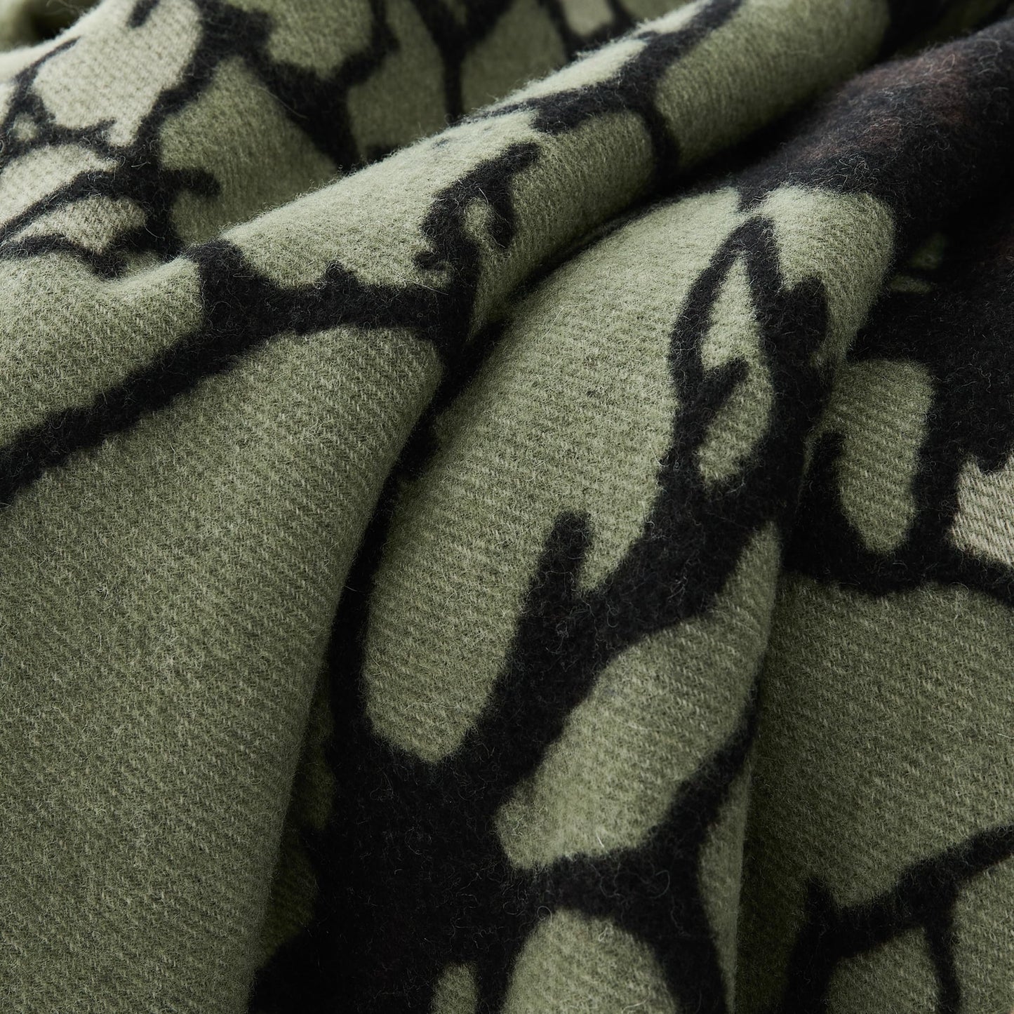 Lush Decor x Chuks Collins Threaded Roots Throw Blanket Single 60" W x 70" L Green - Cozy Wool Blanket - Green Throw - Super Soft Blanket for Bed, Couch, or Chair