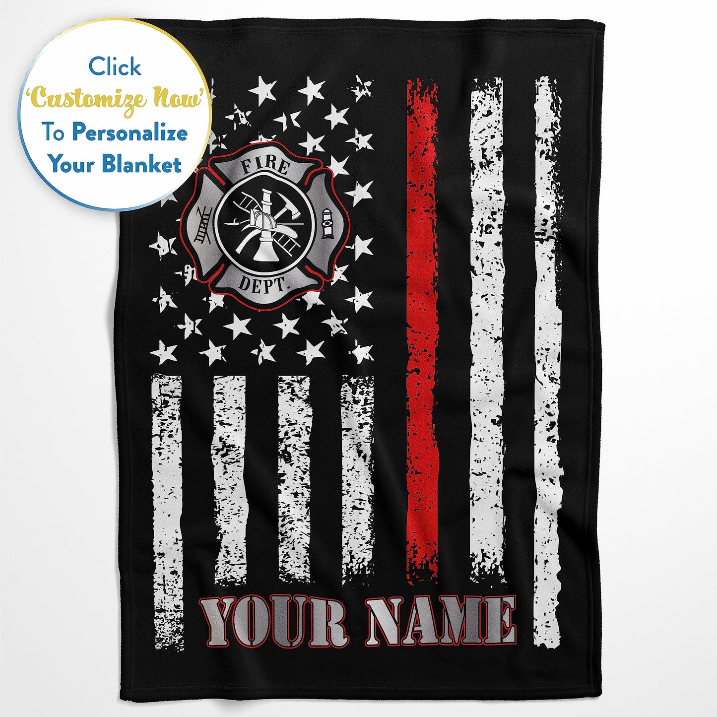 Cozy Custom Firefighter Blanket | Personalized Toddler Bed Throw | Fireman Bedroom Decor | Soft Plush Fleece Sofa Throw | Warm Living Room Couch Blankets | Customized Boy Birthday Gift