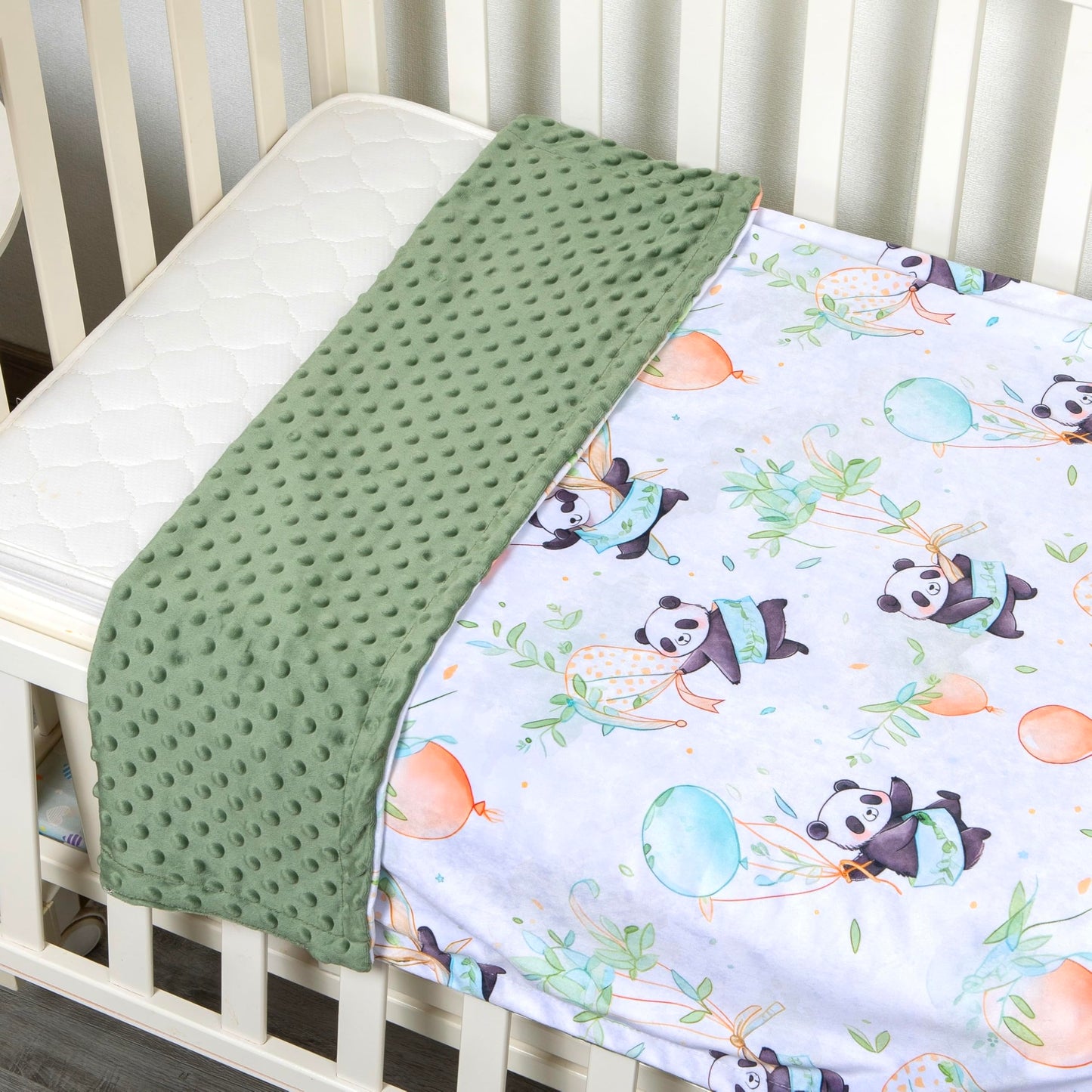 Donsonny Baby Blanket for Boys Girls Soft Minky with Double Layer Dotted Backing, Cartoon Printed 30 x 40 Inch Toddler Blanket (Panda)