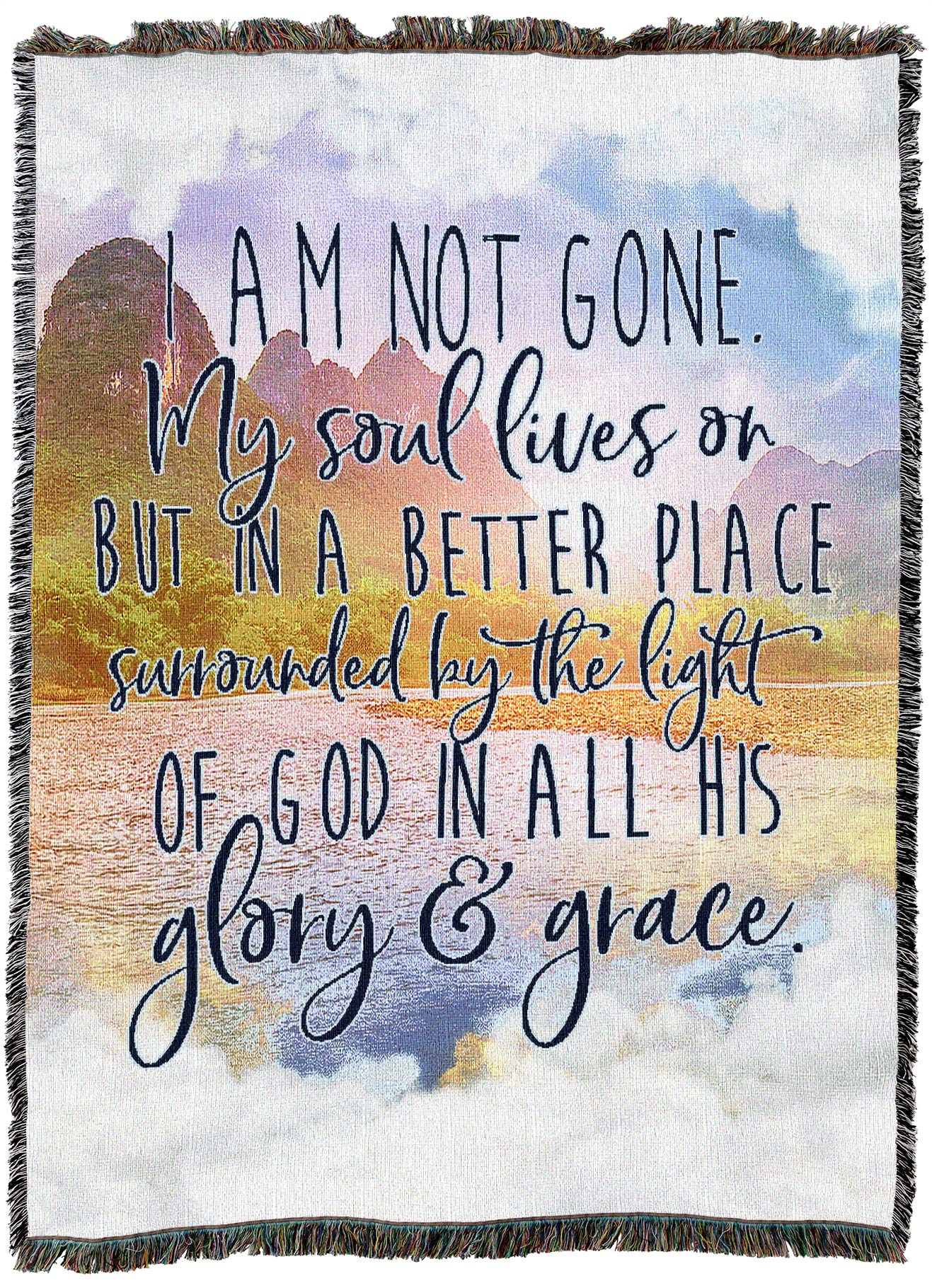 Pure Country Weavers I Am Not Gone My Soul Lives On Blanket Lake - Sympathy Bereavement Gift Tapestry Throw Woven from Cotton - Made in the USA (72x54)