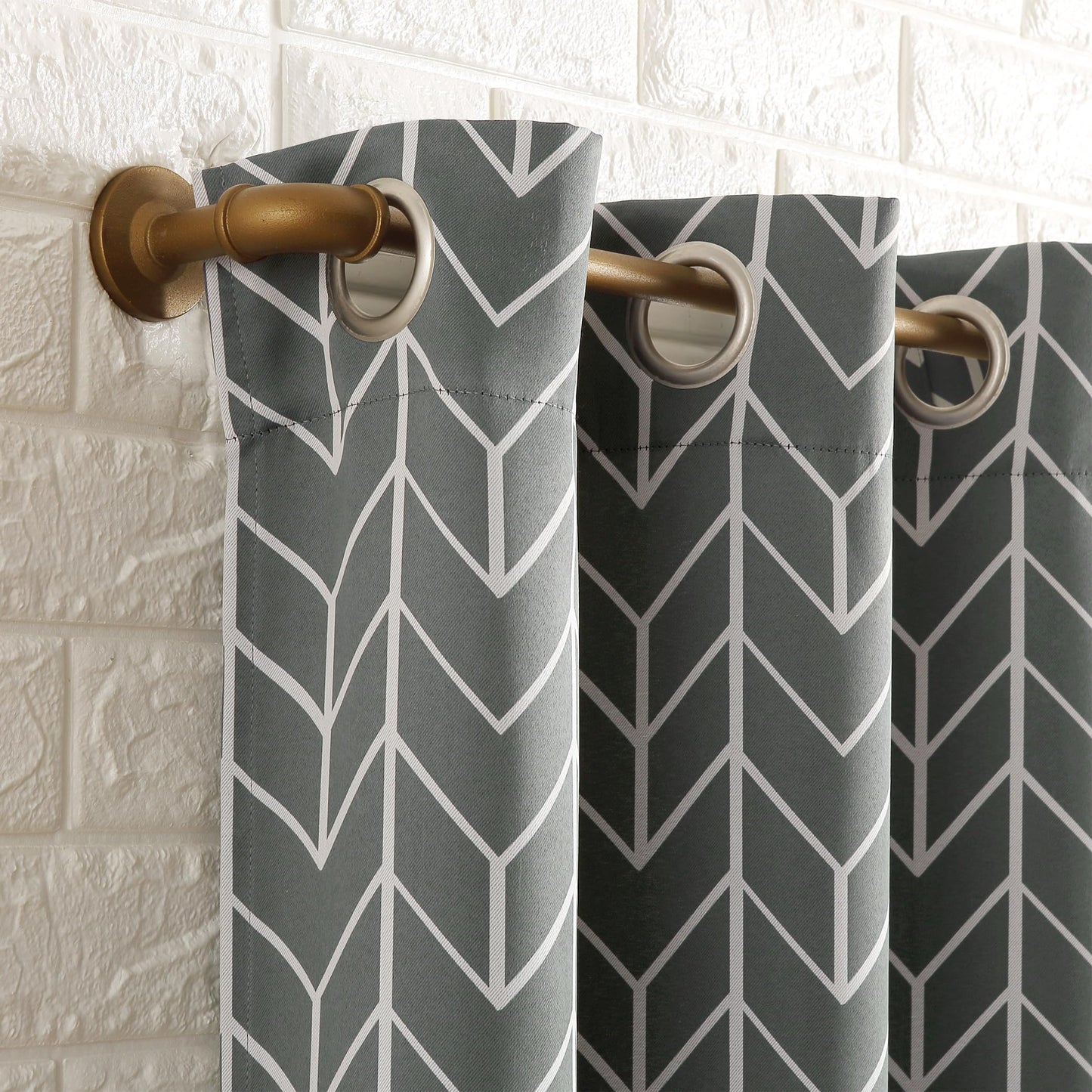 Sun Zero Kenwood Chevron Blackout Grommet Curtain Panel, Gray, 40"W x 84"L (1 Panel)