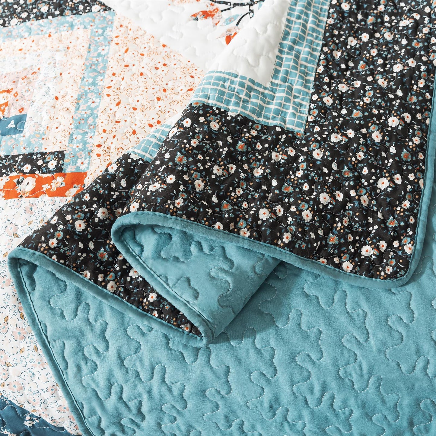 BEDIFANY Cotton Quilts Queen Size Sets - Lightweight Bedspreads Queen Size - Lightweight Garden Style Queen Quilt Bedding Sets for Bed Decorations for All Seasons, 3 Pieces