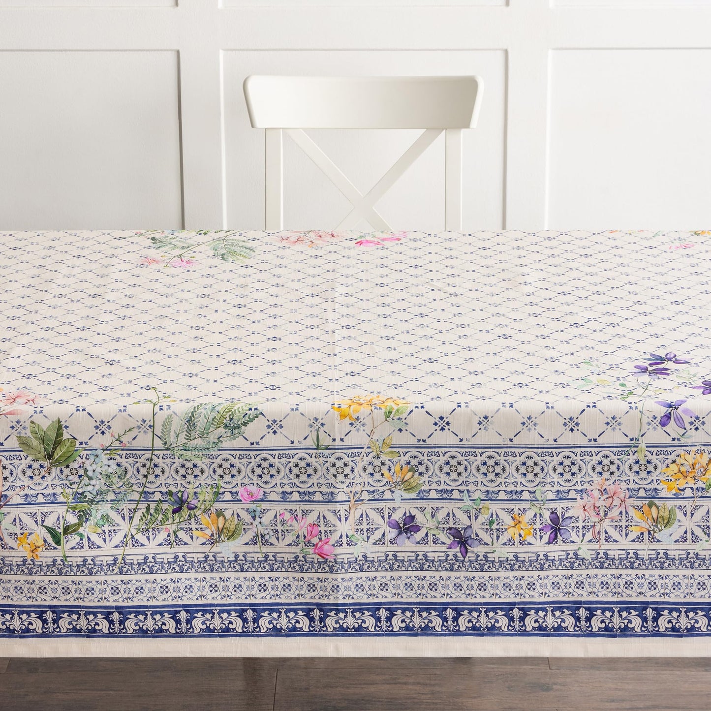 Maison d' Hermine Table Cloth Rectangle Table 100% Cotton 54 x 72 Inches Tablecloth Reusable Decorative for Dining Kitchen Room Farmhouse Party Home Hotel Restaurant Spring Summer - Faience