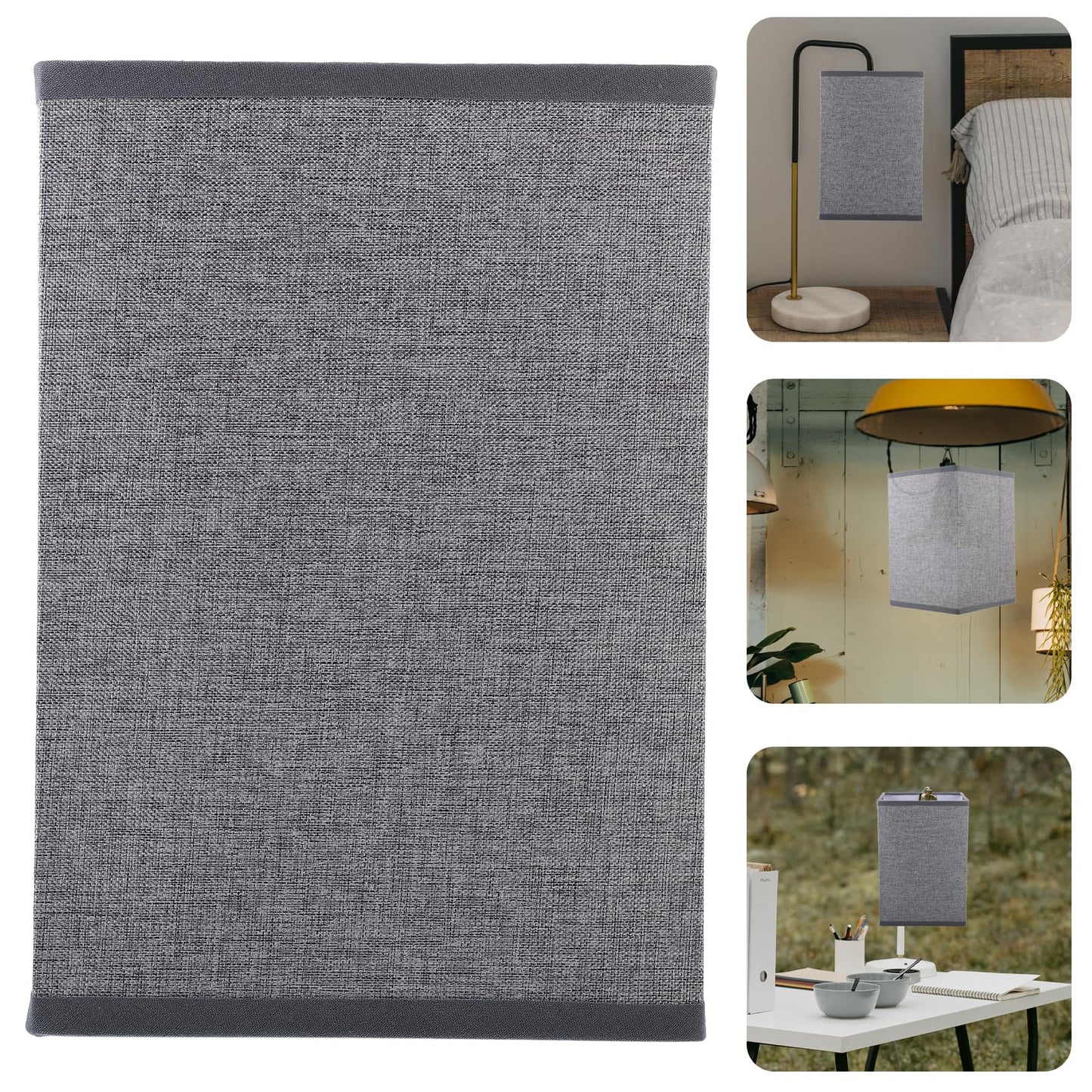 Baluue Square Lamp Shade 7.87X5.51X5.51 Inch Linen Light Cover for Floor and Table Lamps Soft Diffused Lighting Eye Protection Bedroom Living Room