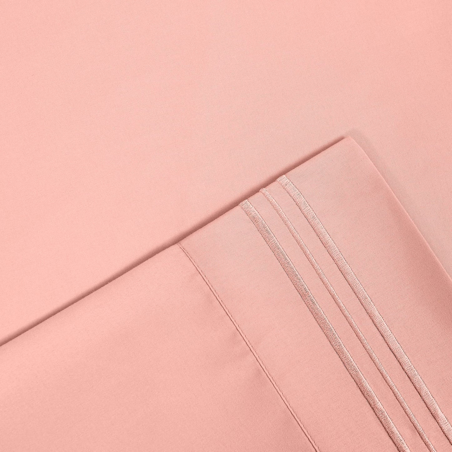 Modern Threads 6-Piece Bed Sheet Set - Deep Pocket, Soft Brushed Microfiber Sheets, Cool & Breathable for Mattress Up to 21 Inches, Includes 4 Pillowcases, Flat & Fitted Sheets, Cloud Pink Queen
