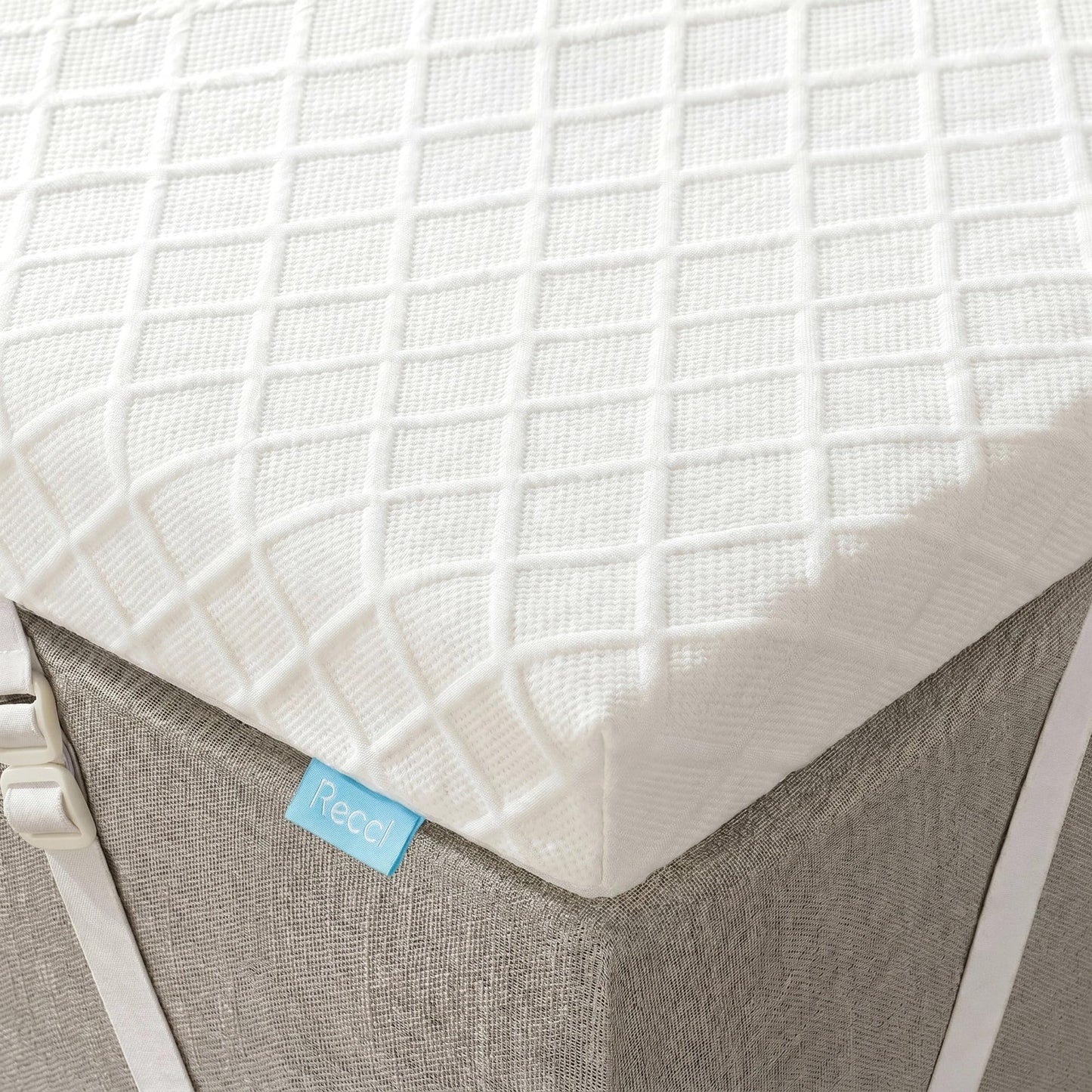 RECCI 2 Inch TwinXL Memory Foam Mattress Topper, College Dorm Pressure-Relieving Mattress Topper for Back Pain, Non-Slip Design with Removable & Washable Cover, CertiPUR-US Certified, TwinXL Size