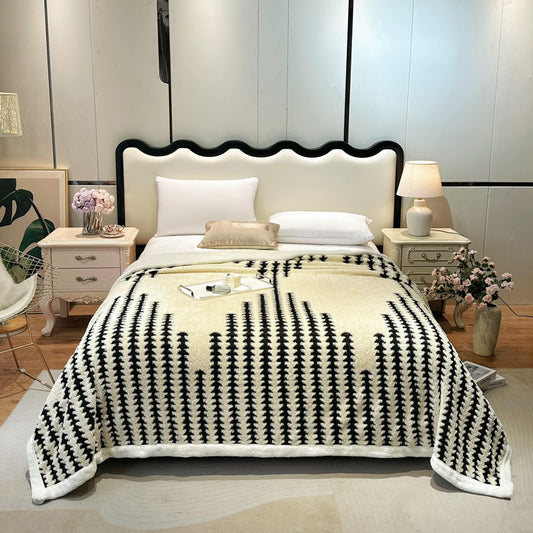 LEVINIS Boho Sherpa Throw Blanket 60'' × 80'', Sherpa Fleece Blanket for All Season, Southwestern Aztec Native American Cozy Blankets for Bed/Couch/Sofa/Office/Camping, Off White