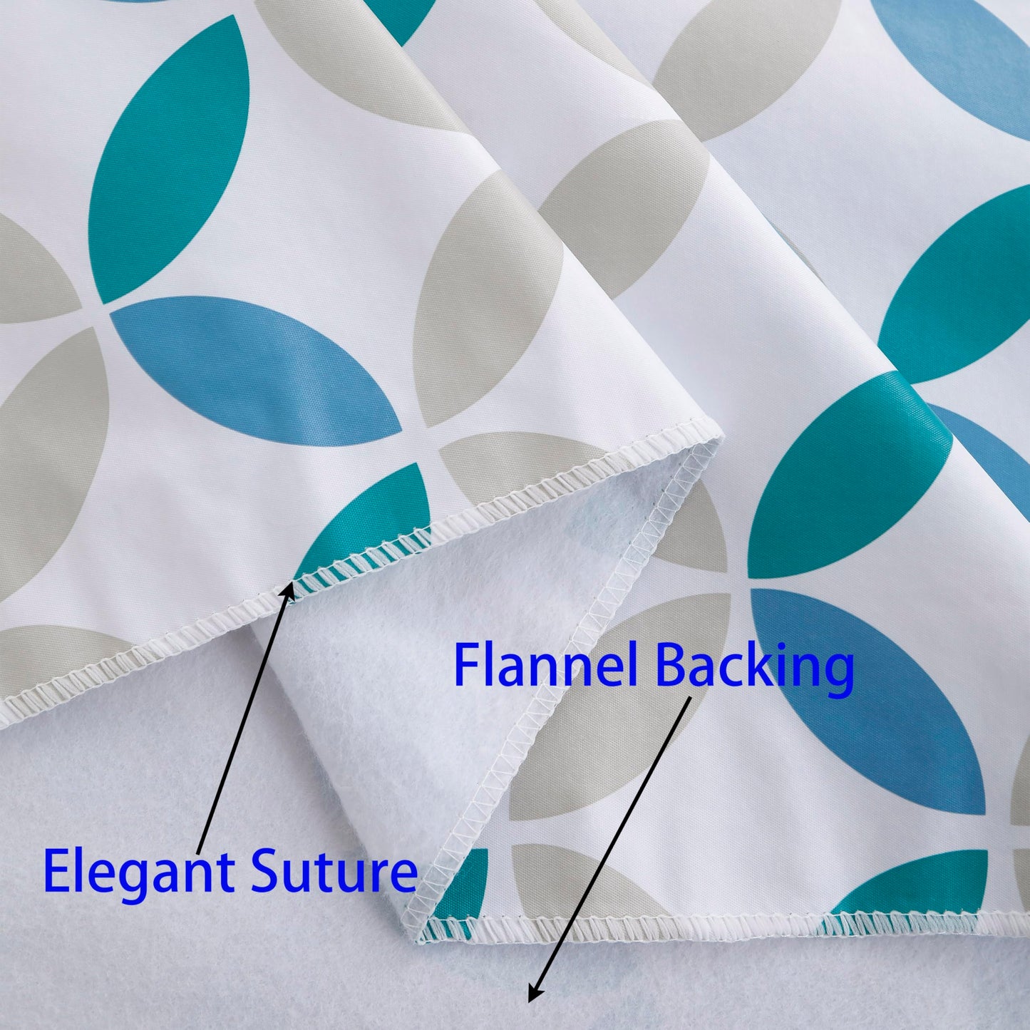 Walrus Heavy Duty Vinyl Tablecloth with Flannel Backing Waterproof Oil-Proof Plastic Table Cloth Stain-Resistant Wipeable Table Cover for Indoor and Outdoor (Geometric Leaf,54x54 Inch)