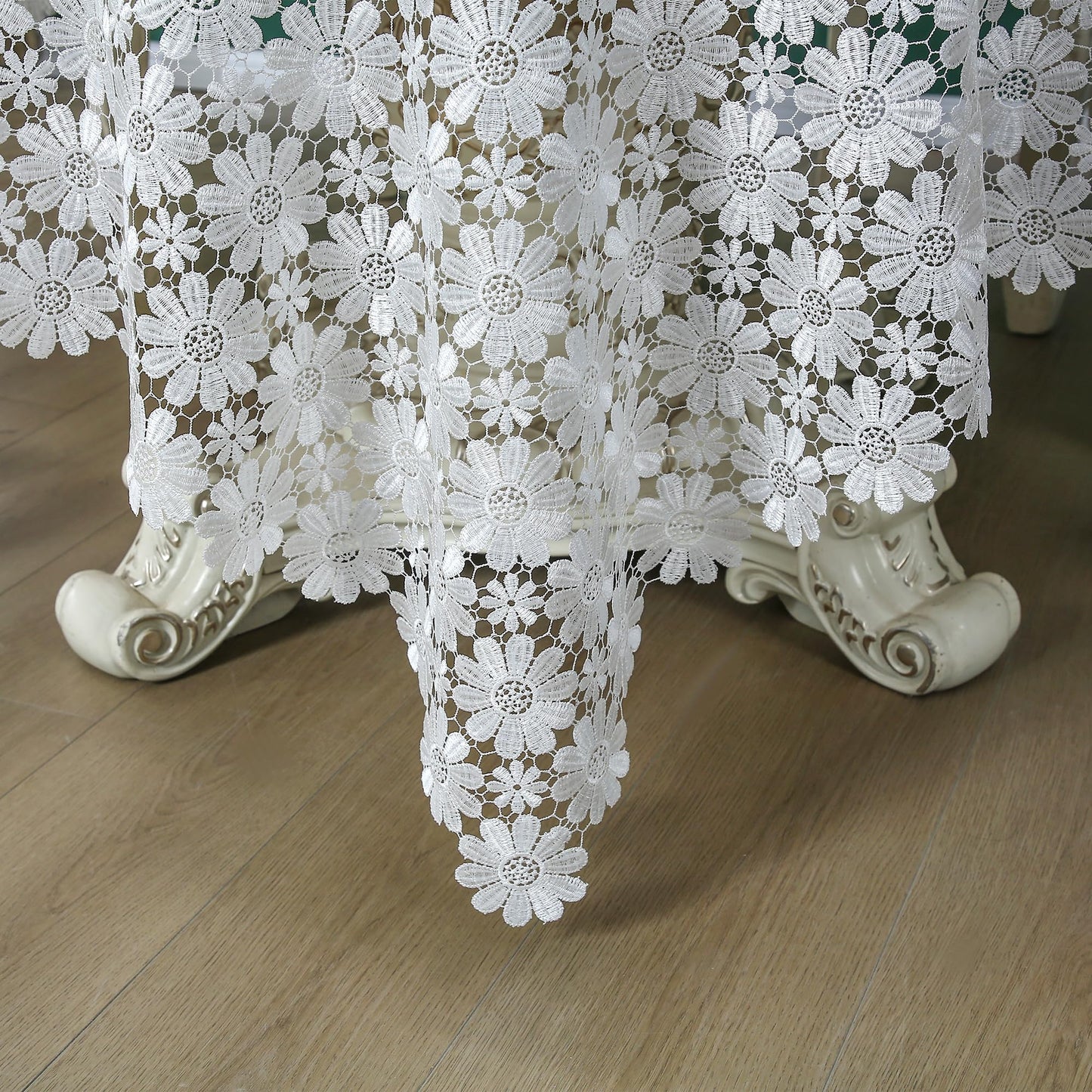 Lace Table Cloth Farmhouse Crochet Rustic 60x120 Tablecloth Rectangle White Fabric Sheet Picnic Table Cover For Dining Kitchen/Restaurant/Outdoor /Holiday/Wedding/Birthday/Party/Spring/Fall/Christmas