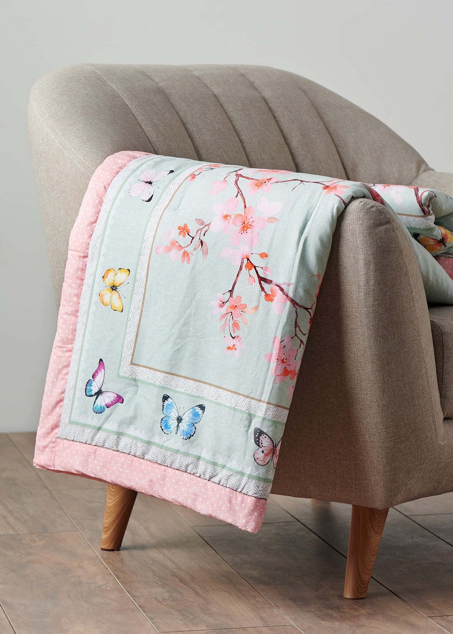 Maison d' Hermine Throw Blanket for Couch Lightweight Soft Warm Breathable Cotton Throw Blankets for Bed Girls Boys Women Men Gifts Travel Living Spring Summer (Blossoms in Spring, 60" X 80")