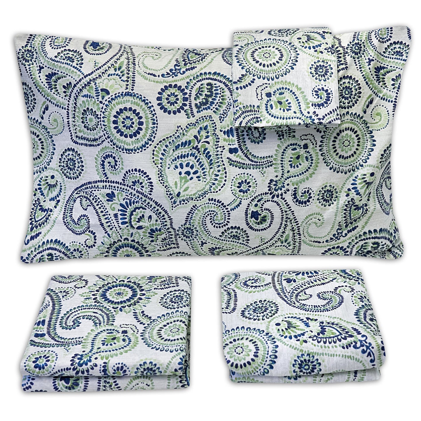 1500 Supreme Collection Extra Soft Modern Paisley Pattern Sheet Set, Queen - Luxury Bed Sheets Set with Deep Pocket Wrinkle Free Bedding, Trending Printed Pattern, Queen Size