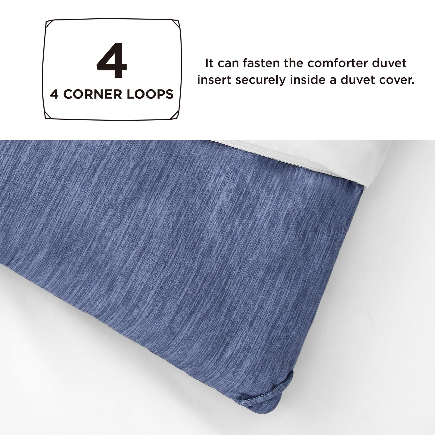 Bedsure Queen Comforter Set - Infinity Blue Soft Bedding for All Seasons, Cationic Dyed Bed Set, 3 Pieces, 1 Queen Size Comforter (90"x90") and 2 Pillow Shams (20"x26"+2")