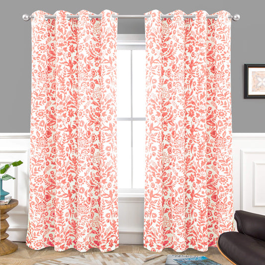DriftAway Julia Blackout Curtains for Bedroom Blush Floral Watercolor Pattern Double Layer Thermal Insulated Sound Reducing Room Darkening Drapes for Living Room Grommet 2 Panels Each W52 x L84 Blush