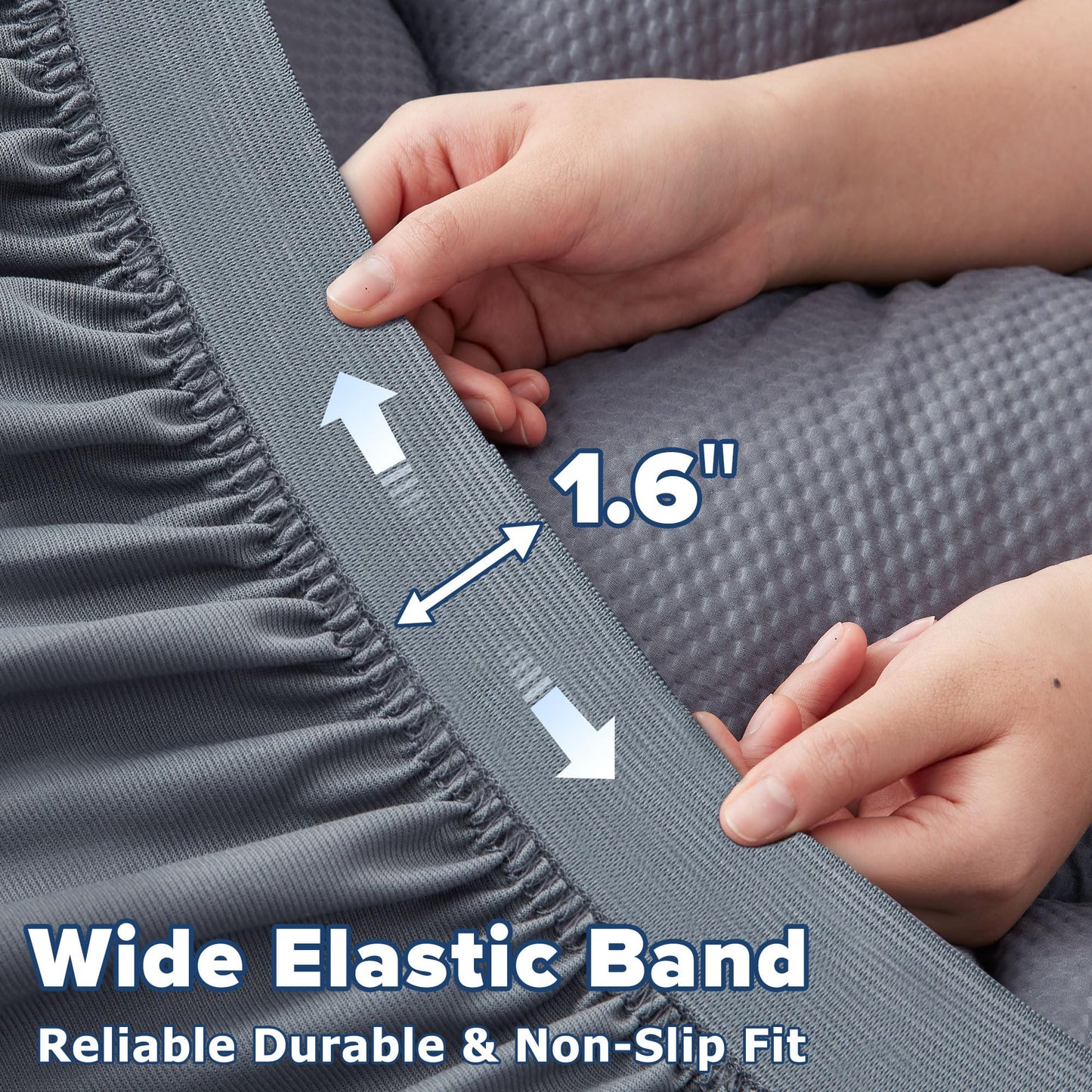 ELVEN HOME Queen Mattress Pad for Back & Hip Pain Relief, Pillow Top Cooling Bed Topper Quilted Fitted, Hotel Quality Deep Pocket Soft Queen Mattress Protector Cover Washable (60x80 inch, Grey)