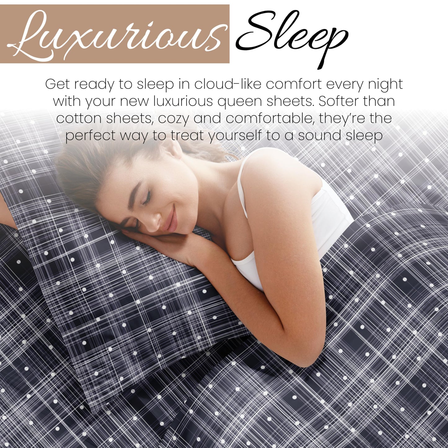Linen Market 4 Piece Full Bedding Sheet Set (Navy Polka) - Sleep Better Than Ever with These Ultra-Soft & Cooling Bed Sheets for Your Full Size Bed - Deep Pocket Fits 16" Mattress