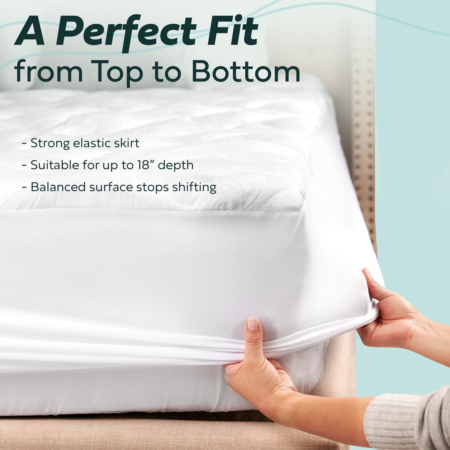 Mandarin Home Collection Ultra Soft Rayon Derived from Bamboo Plush Mattress Topper - Premium Mattress Pad - Twin XL