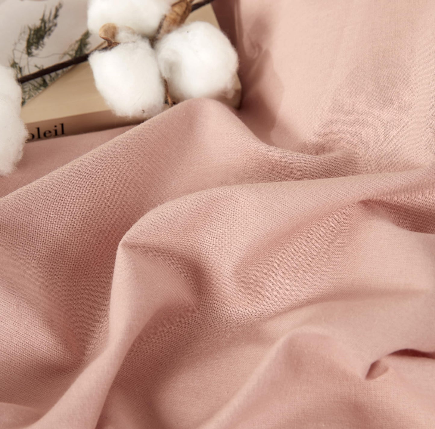 SAPHREAS 100% Washed Cotton Duvet Cover Full Size Set, Linen Like Comforter Cover with Zipper Closure & Corner Ties (No Comforter), 80x90 Dusty Rose