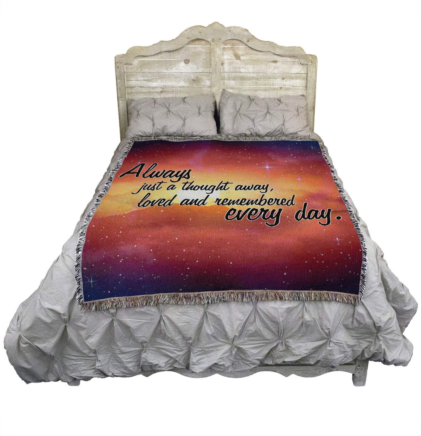 Pure Country Weavers Always Just A Thought Away Blanket - Sympathy Bereavement Gift Tapestry Throw Woven from Cotton - Made in the USA (72x54)