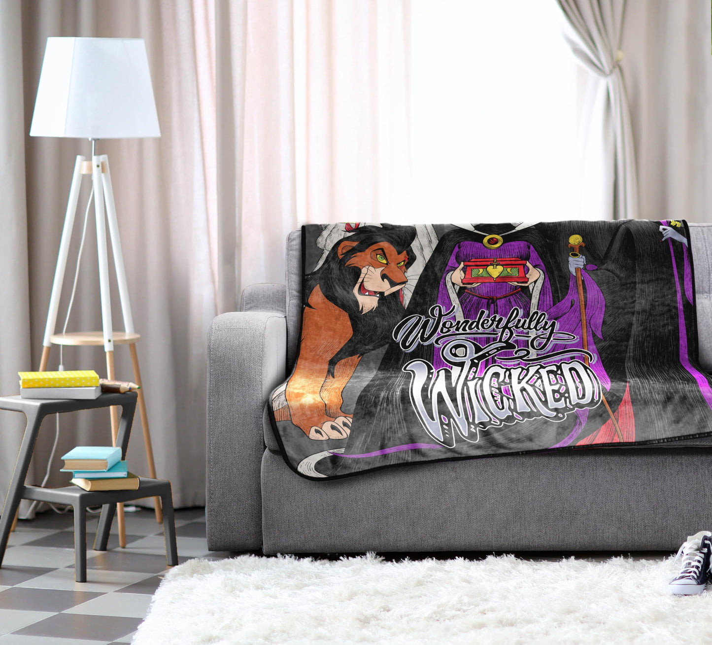 Jay Franco Kids Plush Throw Blanket – Soft & Cozy Fleece Throw for Bedroom & Couch Décor, Official Licensed Product, Multi - Disney Villains, 46x60 - Throw Blanket