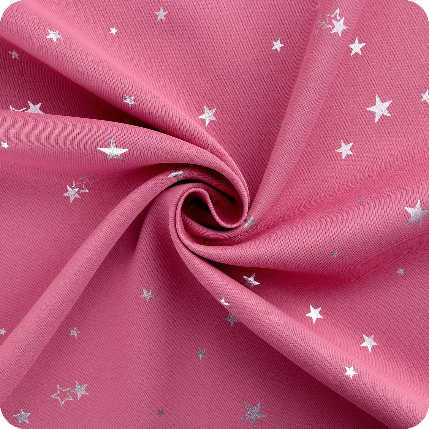 BGment Pink Blackout Curtains for Girls Bedroom, Sparkling Star Curtains Thermal Insulated Grommet Window Drapes for Dreamy Cute Princess Style Room Decor, Set of 2 Panels, 42 x 63 Inch